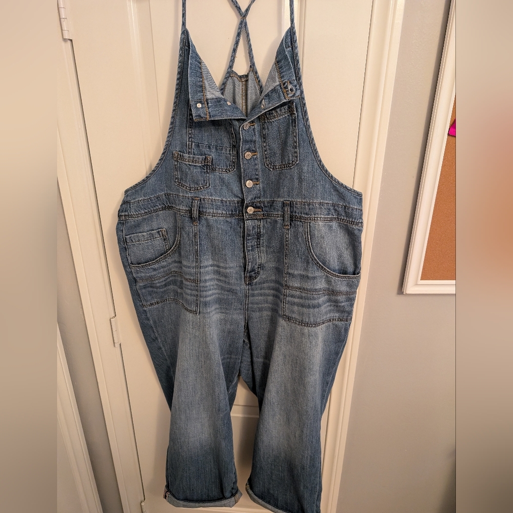 Torrid Blue Denim Jumpsuit Casual Wear - Picture 3 of 13
